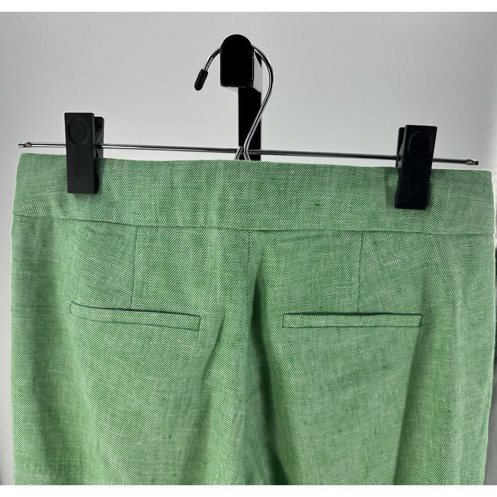 J.Crew Hayden Green Linen Blend Cropped Pants Women’s Size 0 Summer Trouser - Picture 5 of 9